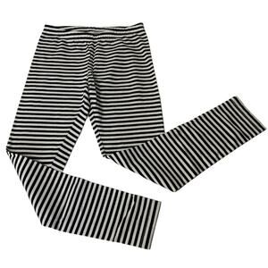 CAT & JACK Black and White Striped Leggings (10/12) L